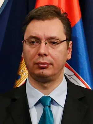 Aleksandar Vučić, de Servische president, tijdens een officieel bezoek.